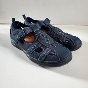 Earth Origins Navy Blue Comfort Sandals Size 7.5 Fisherman Style